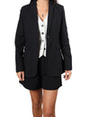 Bronn Tailored Blazer in Black Cotton