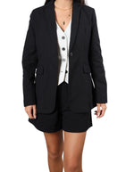 Bronn Tailored Blazer in Black Cotton