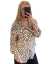 Indie Relaxed Button Up Shirt in Leopard Print