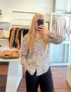 Indie Relaxed Button Up Shirt in Leopard Print