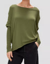 Willow Cotton Knit Jumper in Olive Green