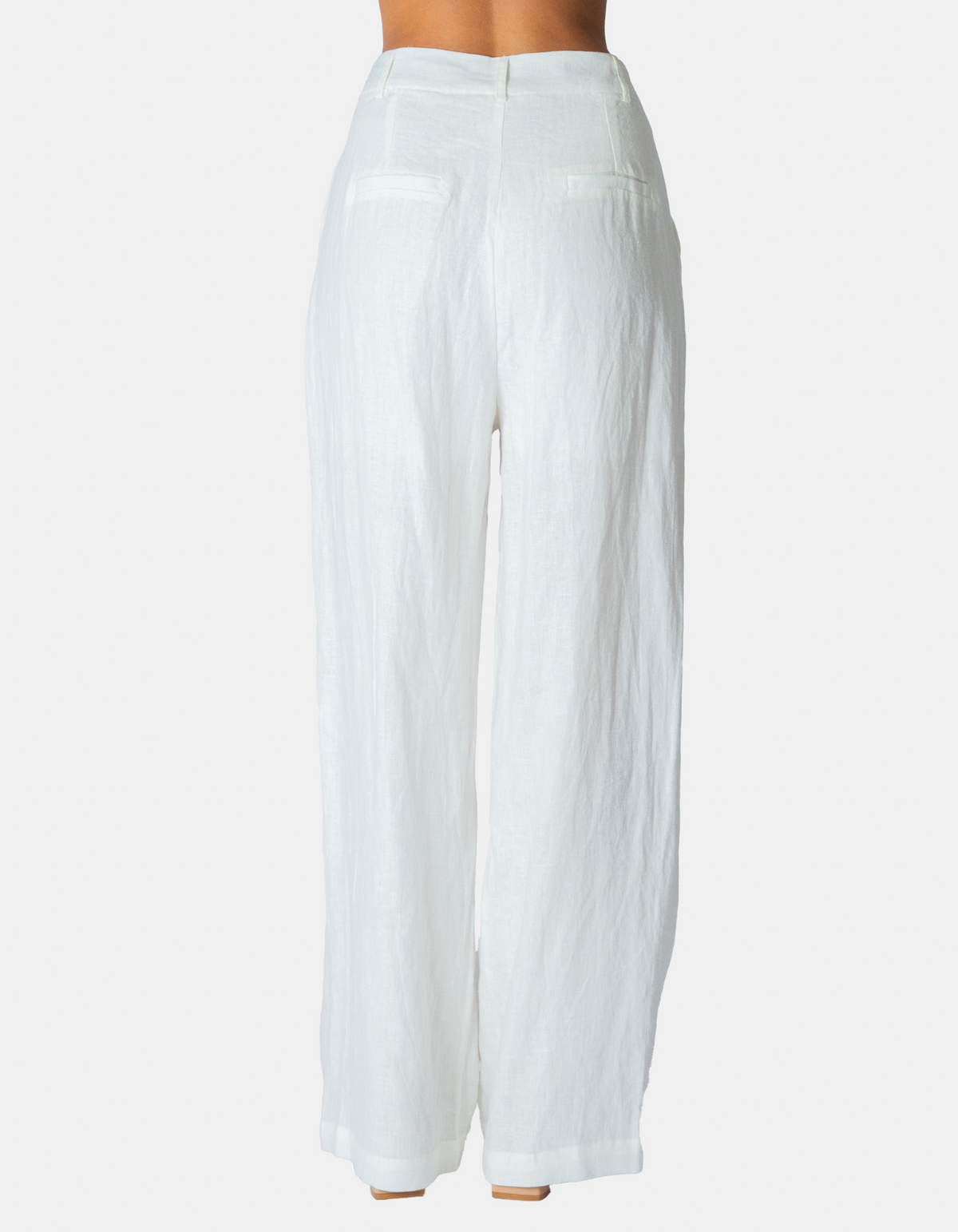 Seattle Tailored Wide Leg Linen Pants in White