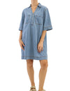 Lucy Short Sleeve Relaxed Dress in Blue Denim