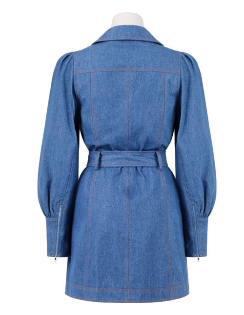 Nikki Short Shirt Dress in Blue Denim