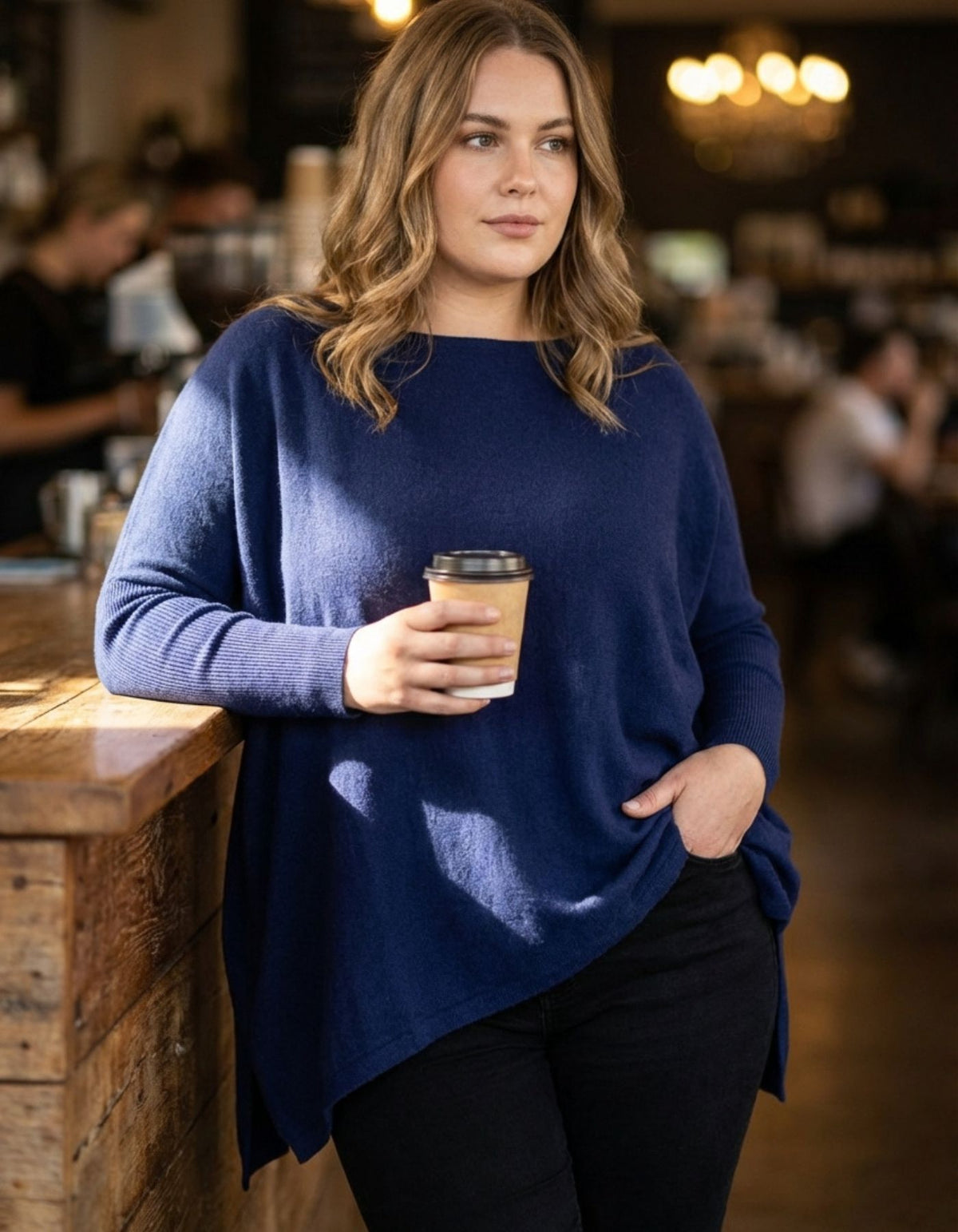 Willow Cotton Knit Jumper in Navy