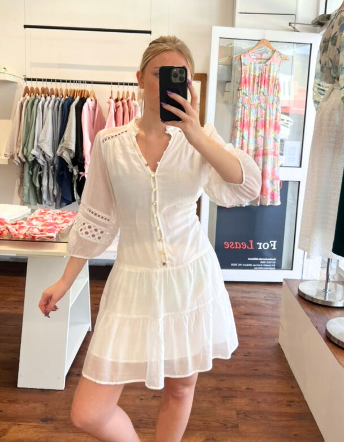 Ria Relaxed Fit Dress in White