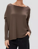 Willow Cotton Knit Jumper in Brown