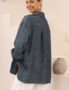 Billie Button Down Long Sleeve Shirt in Indigo