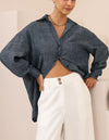 Billie Button Down Long Sleeve Shirt in Indigo