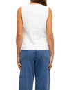 Quill Front Ties Sleeveless Vest Top in White