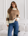 Scout Crew Neck Oversized Knit Jumper in Tan
