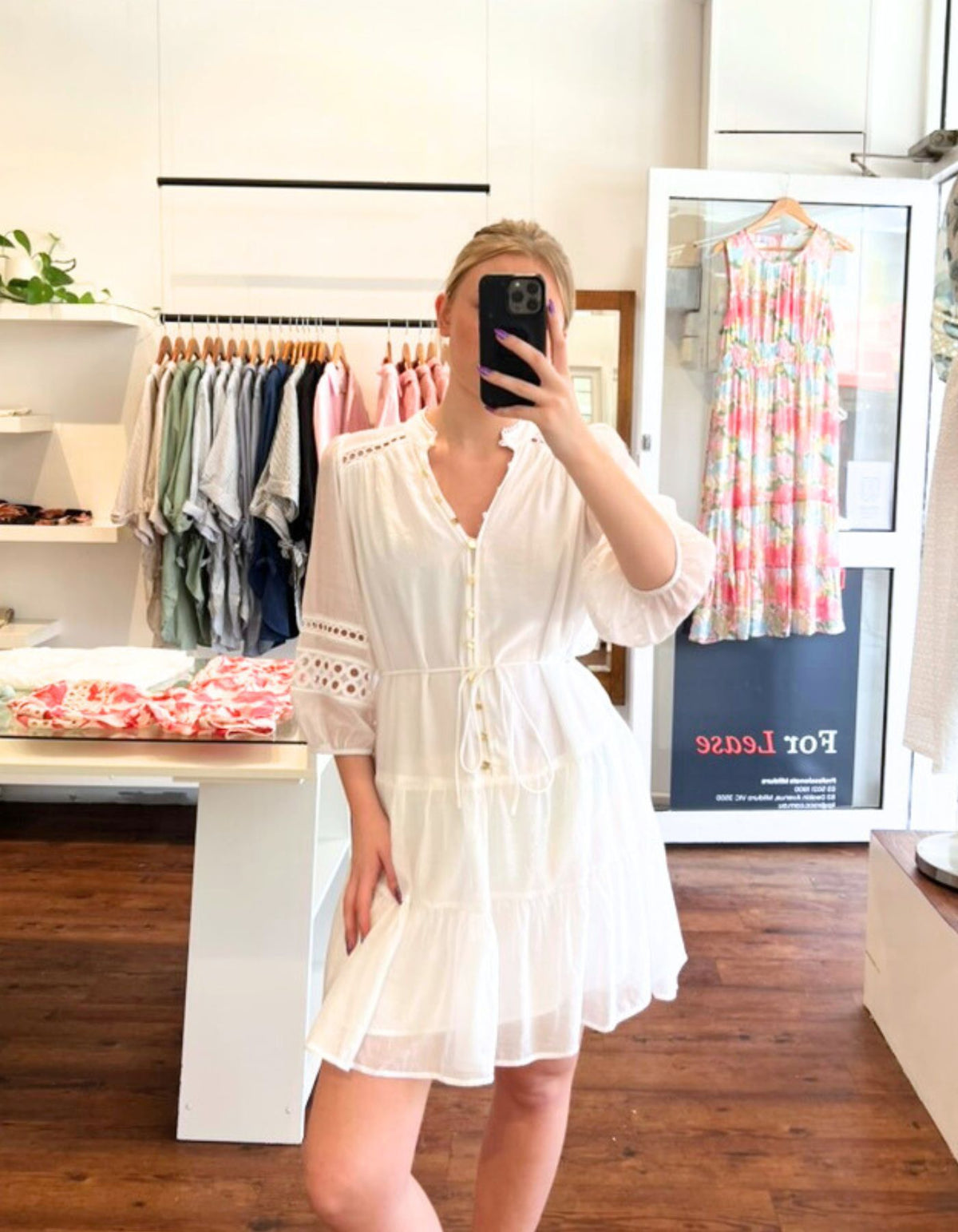 Ria Relaxed Fit Dress in White