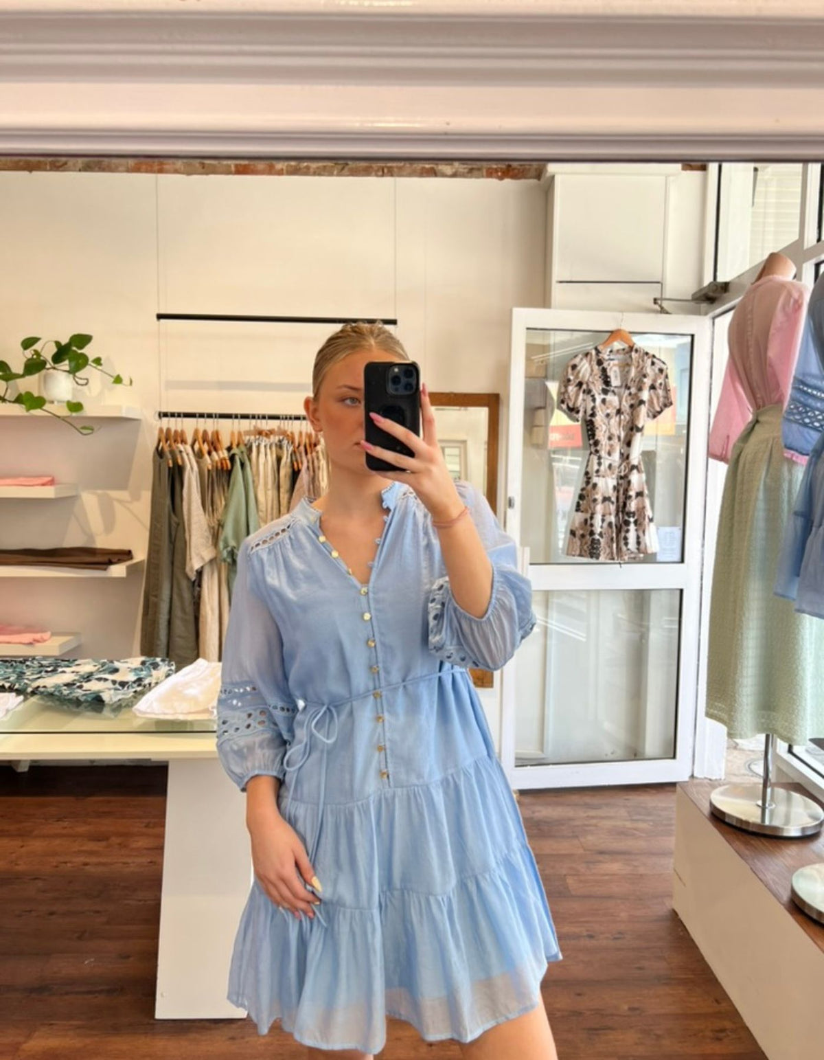 Ria Relaxed Fit Dress in Light Blue