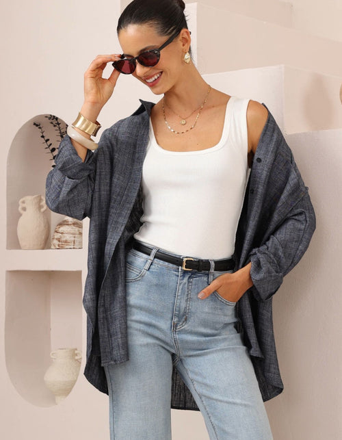 Billie Button Down Long Sleeve Shirt in Indigo
