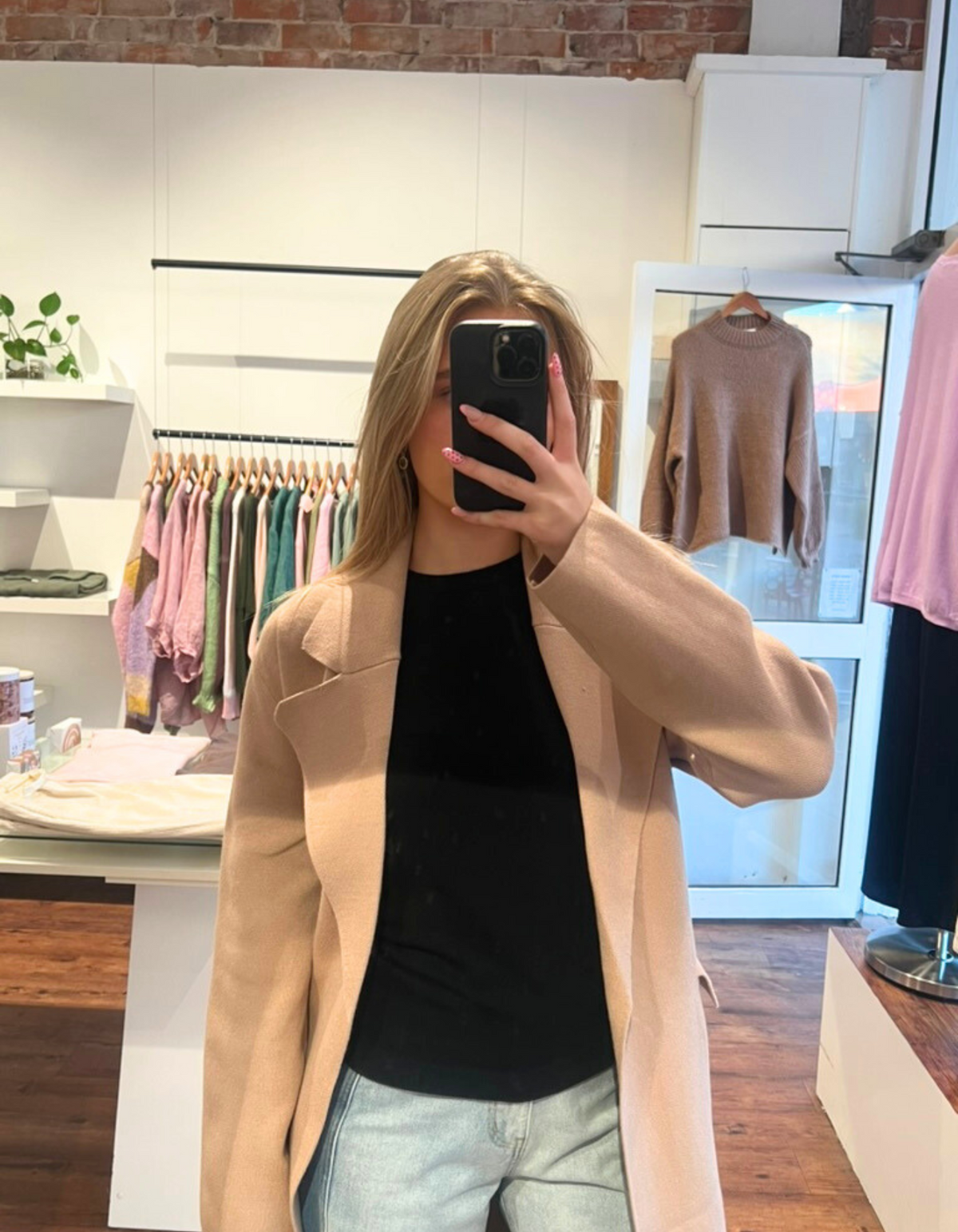 Ash Coatigan with Fabric Waist Tie in Camel