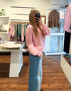 Tilly Contrast Panel Wide-Leg Jean in Blue Denim