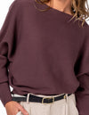 Addy Relaxed Fit Ribbed Knit Jumper in Brown