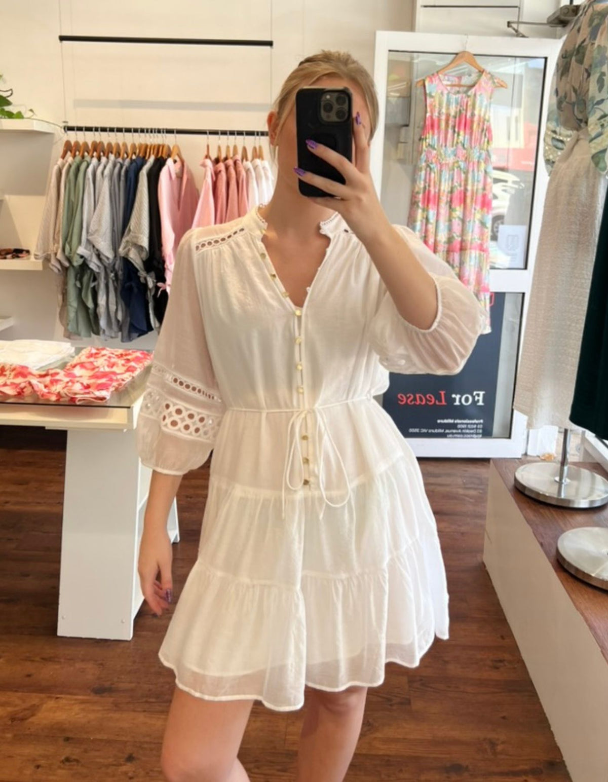 Ria Relaxed Fit Dress in White