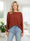 Willow Cotton Knit Jumper in Burnt Orange
