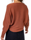 Addy Relaxed Fit Ribbed Knit Jumper in Rust