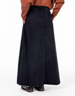 Caine A Line Midaxi Denim Skirt in Black