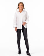 Viola Button Down Long Sleeve Cotton Shirt in White