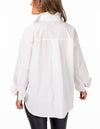 Viola Button Down Long Sleeve Cotton Shirt in White