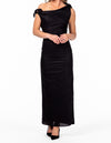 Atlanta Fitted Tie Up Sleeves Midi Dress in Black