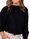 Addy Relaxed Fit Ribbed Knit Jumper in Black