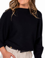Addy Relaxed Fit Ribbed Knit Jumper in Black