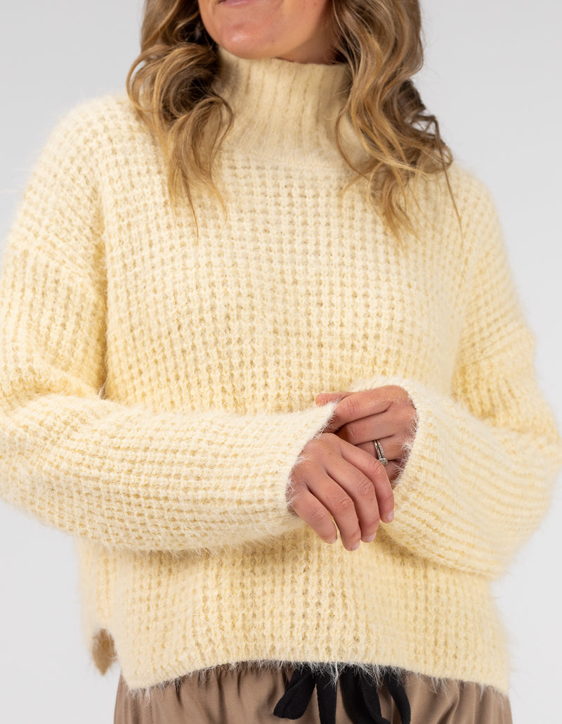 Cove High Neck Jumper in Buttercream