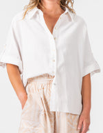 Corbin Button Down Short Sleeve Shirt in White