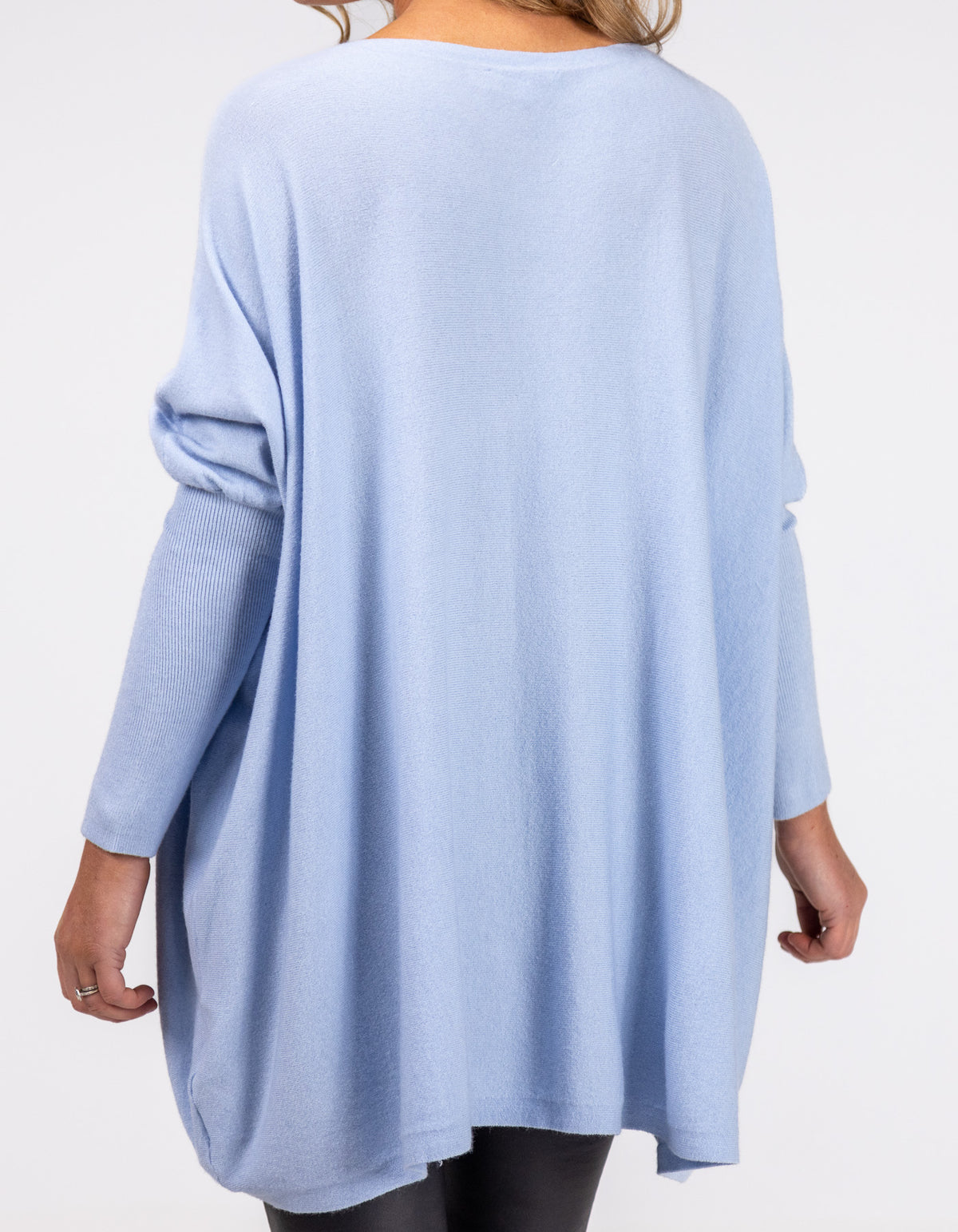 Willow Cotton Knit Jumper in Light Blue