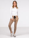 Kiera Cotton Jogger Pant in Mocha