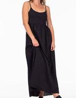 Vienna Zip Back Midaxi Sun Dress in Black