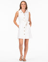 Dublin Sleeveless Button Down Dress in White