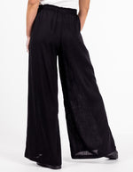 Tilly Elastic Waist Palazzo Pants in Black