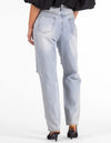 Fox Ripped Mom Jeans in Light Blue Wash Denim