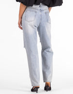 Fox Ripped Mom Jeans in Light Blue Wash Denim