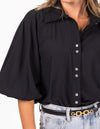 Xavi Double Collar Shirt in Black