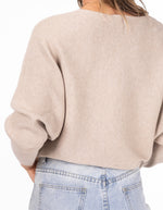 Addy Relaxed Fit Ribbed Knit Jumper in Beige