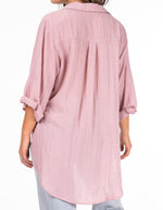 Hawthorn Oversize Button Down Shirt in Blush