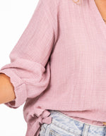 Hawthorn Oversize Button Down Shirt in Blush