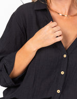 Hawthorn Oversize Button Down Shirt in Black