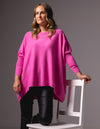 Willow Cotton Knit Jumper in Hot Pink