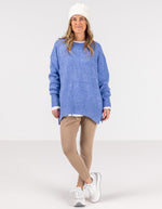 Julia Crew Neck Knit Jumper in Blue