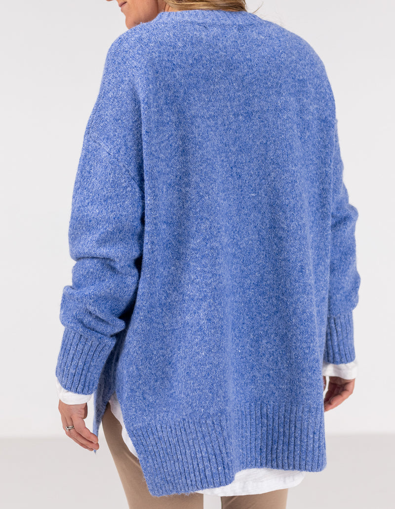 Julia Crew Neck Knit Jumper in Blue