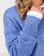 Julia Crew Neck Knit Jumper in Blue