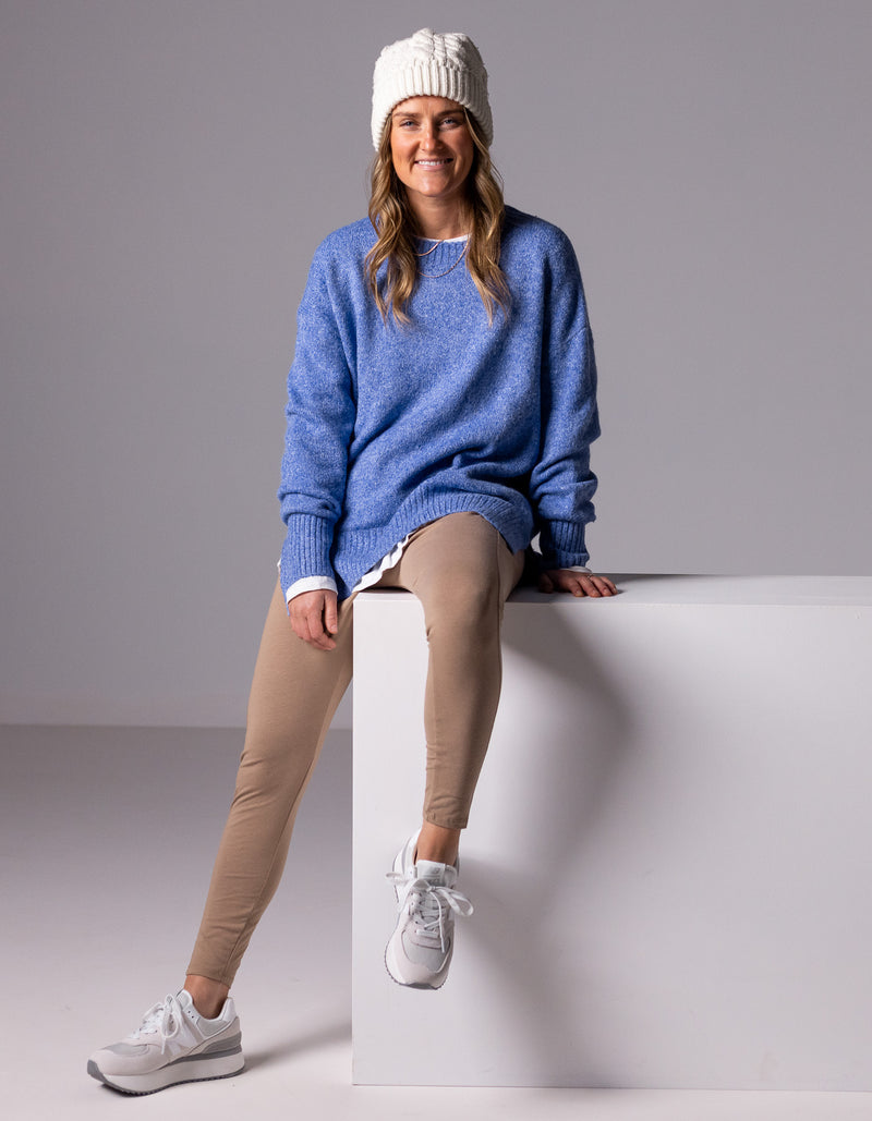 Julia Crew Neck Knit Jumper in Blue