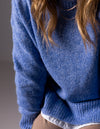 Julia Crew Neck Knit Jumper in Blue